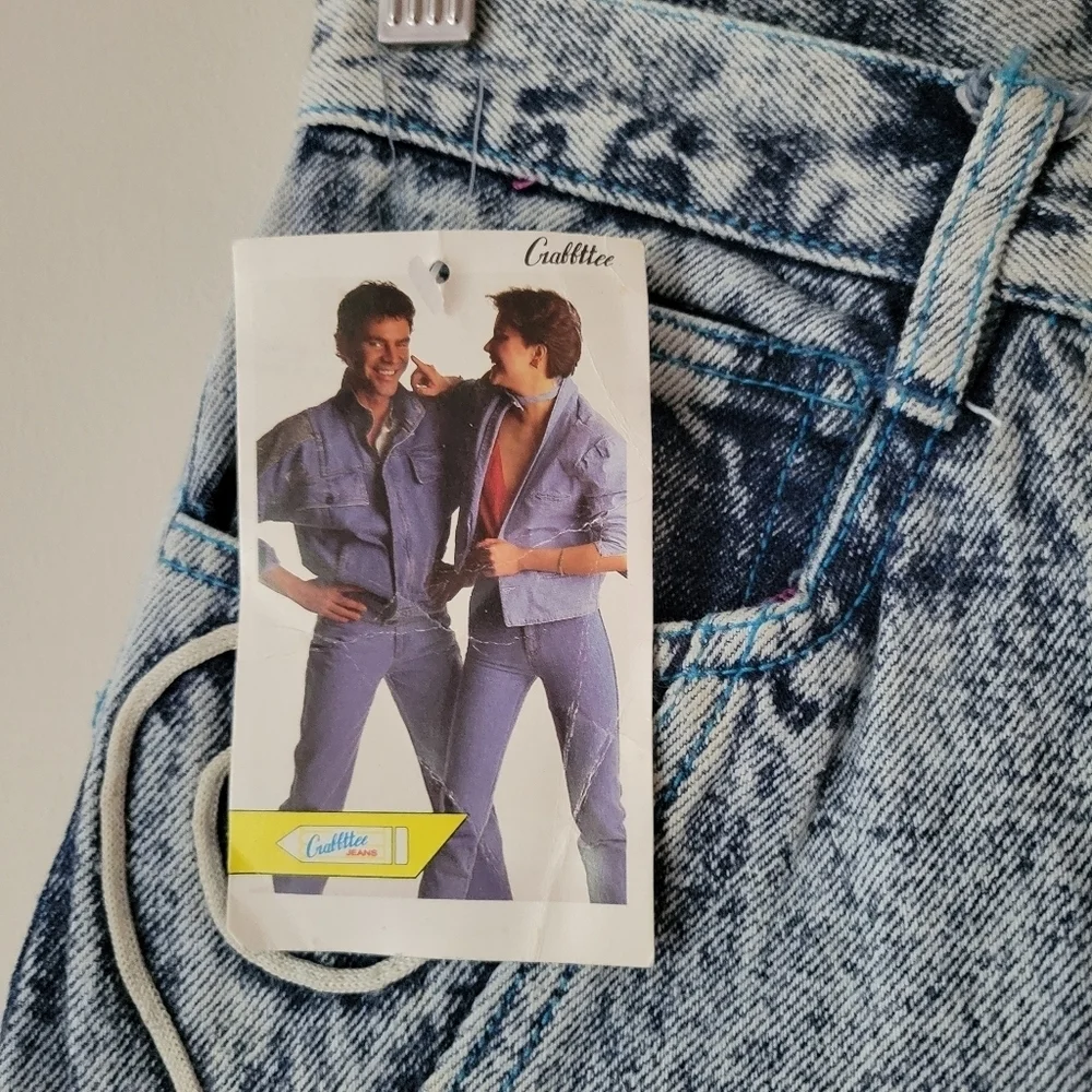 Vintage NWT Deadstock Acid Wash 80s Western Tapered Leg Jeans Size 26 - Picture 8 of 8